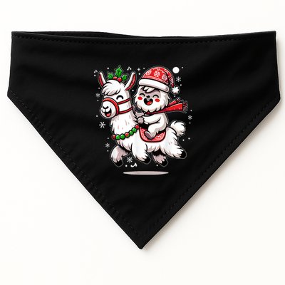 Yeti To Party With Cute Llama Christmas Pajama Xmas USA-Made Doggie Bandana