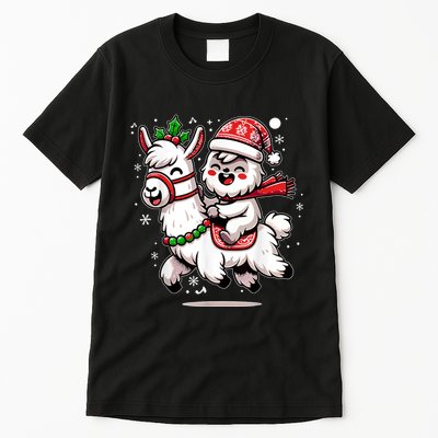 Yeti To Party With Cute Llama Christmas Pajama Xmas Tall T-Shirt