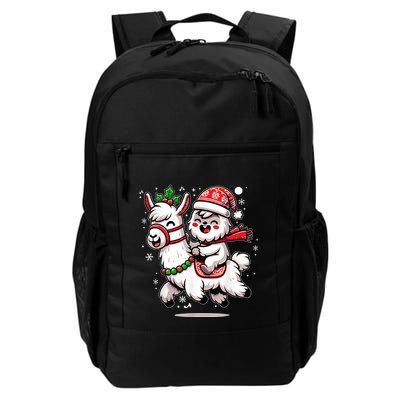 Yeti To Party With Cute Llama Christmas Pajama Xmas Backpack