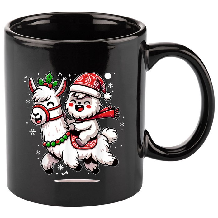 Yeti To Party With Cute Llama Christmas Pajama Xmas 11oz C Handle Ceramic Mug