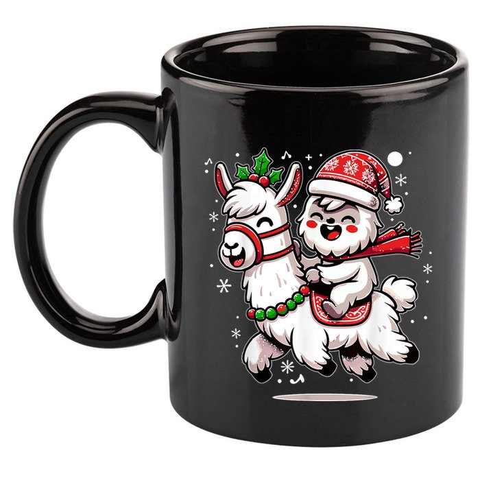 Yeti To Party With Cute Llama Christmas Pajama Xmas 11oz C Handle Ceramic Mug