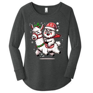 Yeti To Party With Cute Llama Christmas Pajama Xmas Women's Perfect Tri Tunic Long Sleeve Shirt