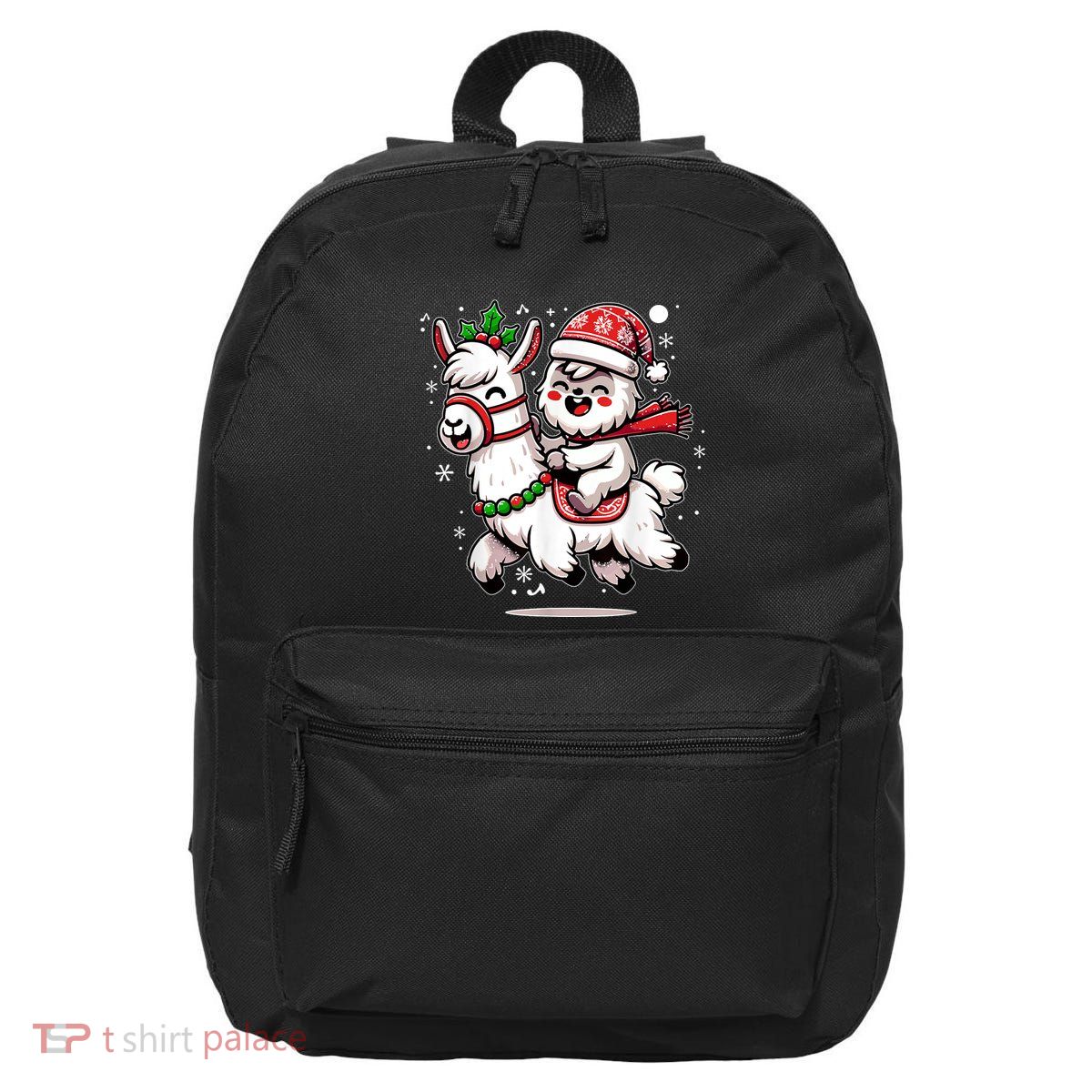 Yeti To Party With Cute Llama Christmas Pajama Xmas 16 in Basic Backpack