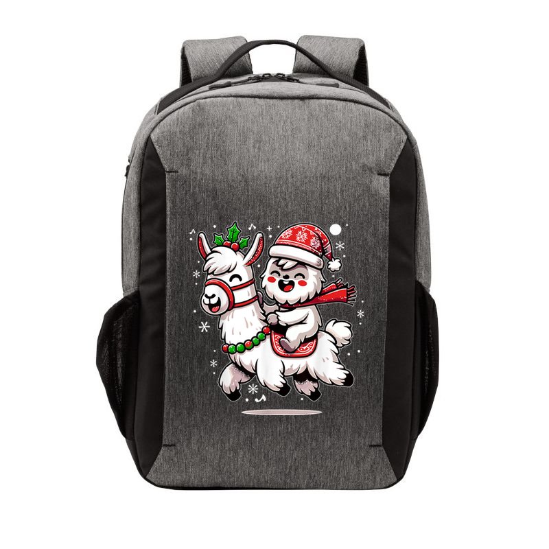 Yeti To Party With Cute Llama Christmas Pajama Xmas Vector Backpack