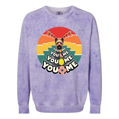 Yorkshire Terrier Retro You 0 Me Colorblast Crewneck Sweatshirt