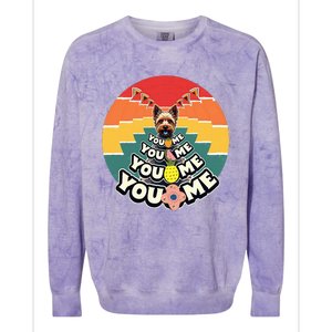 Yorkshire Terrier Retro You 0 Me Colorblast Crewneck Sweatshirt