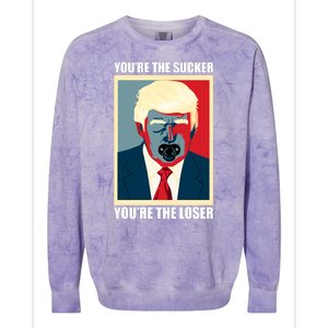 Youre The Sucker Youre The Loser Trump Biden Debate 2024 Colorblast Crewneck Sweatshirt