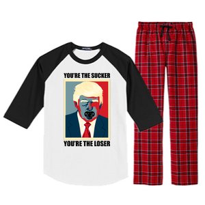 Youre The Sucker Youre The Loser Trump Biden Debate 2024 Raglan Sleeve Pajama Set