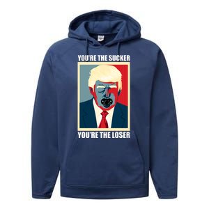 Youre The Sucker Youre The Loser Trump Biden Debate 2024 Performance Fleece Hoodie