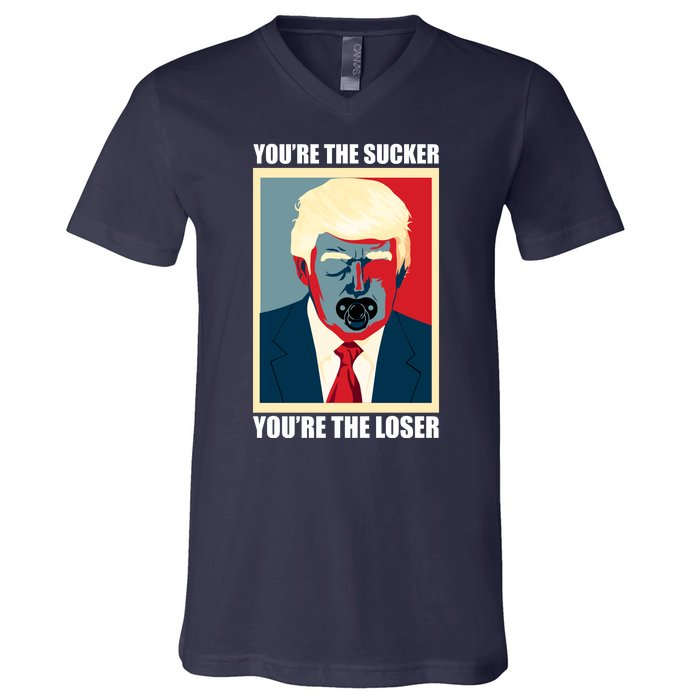 Youre The Sucker Youre The Loser Trump Biden Debate 2024 V-Neck T-Shirt