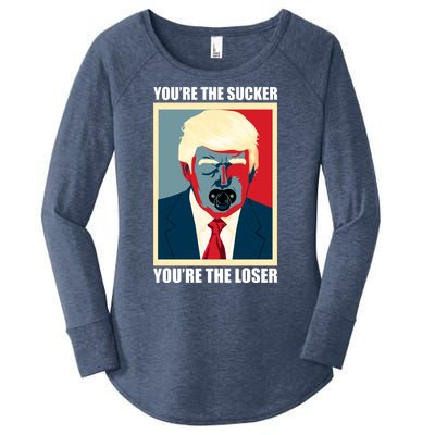 Youre The Sucker Youre The Loser Trump Biden Debate 2024 Women's Perfect Tri Tunic Long Sleeve Shirt