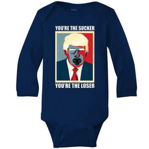 Youre The Sucker Youre The Loser Trump Biden Debate 2024 Baby Long Sleeve Bodysuit