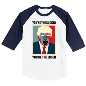 Youre The Sucker Youre The Loser Trump Biden Debate 2024 Baseball Sleeve Shirt