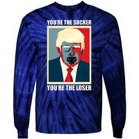 Youre The Sucker Youre The Loser Trump Biden Debate 2024 Tie-Dye Long Sleeve Shirt