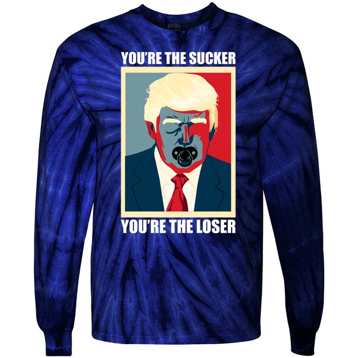 Youre The Sucker Youre The Loser Trump Biden Debate 2024 Tie-Dye Long Sleeve Shirt