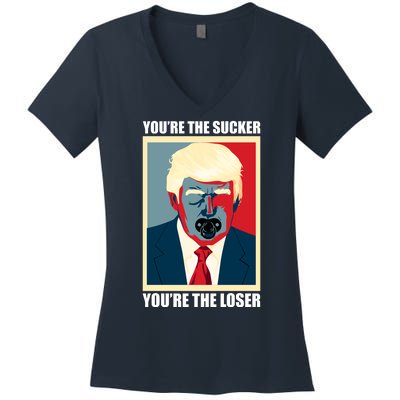 Youre The Sucker Youre The Loser Trump Biden Debate 2024 Women's V-Neck T-Shirt