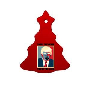 Youre The Sucker Youre The Loser Trump Biden Debate 2024 Ceramic Tree Ornament