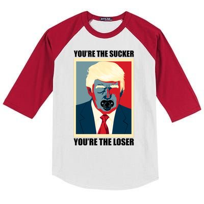 Youre The Sucker Youre The Loser Trump Biden Debate 2024 Kids Colorblock Raglan Jersey