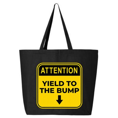 Yield To The Bump Funny Halloween Costume Pregnant Baby Bump 25L Jumbo Tote