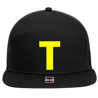 Yellow T Theodore Group Matching Halloween 7 Panel Mesh Trucker Snapback Hat