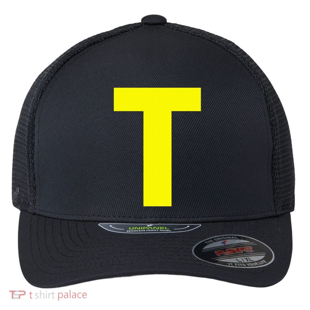 Yellow T Theodore Group Matching Halloween Flexfit Unipanel Trucker Cap