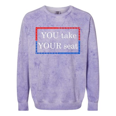 You Take Your Seat Anti Biden's Cue Cards Colorblast Crewneck Sweatshirt