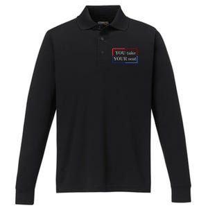 You Take Your Seat Anti Biden's Cue Cards Performance Long Sleeve Polo