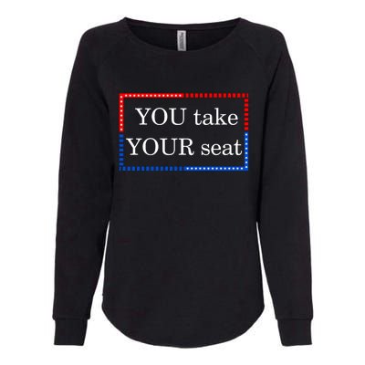 You Take Your Seat Anti Biden's Cue Cards Womens California Wash Sweatshirt