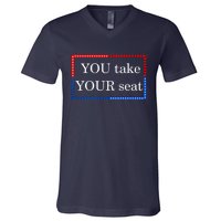 You Take Your Seat Anti Biden's Cue Cards V-Neck T-Shirt