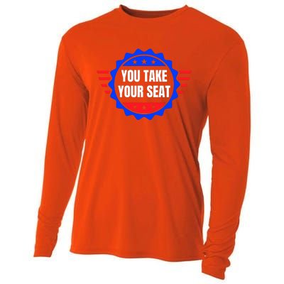 You Take Your Seat Anti Biden's Cue Cards USA Stars Stripes Cooling Performance Long Sleeve Crew