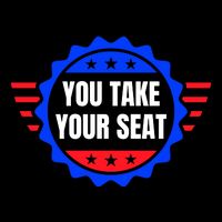 You Take Your Seat Anti Biden's Cue Cards USA Stars Stripes Button
