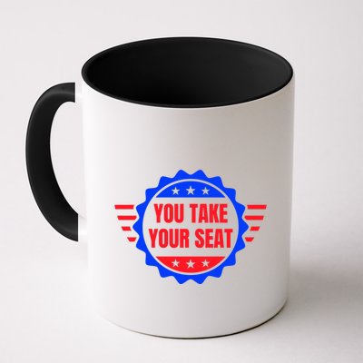 You Take Your Seat Anti Biden's Cue Cards USA Stars Stripes Mug