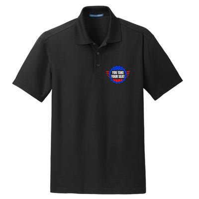 You Take Your Seat Anti Biden's Cue Cards USA Stars Stripes Dry Zone Grid Polo