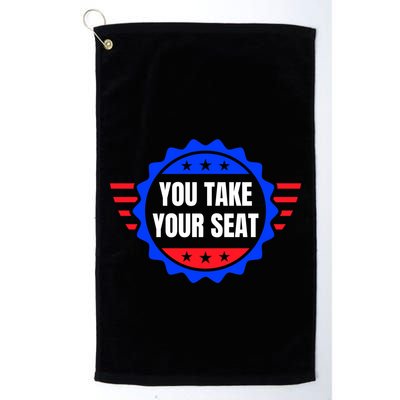 You Take Your Seat Anti Biden's Cue Cards USA Stars Stripes Golf Towel