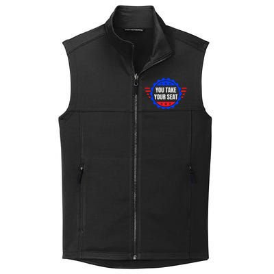 You Take Your Seat Anti Biden's Cue Cards USA Stars Stripes Collective Smooth Fleece Vest