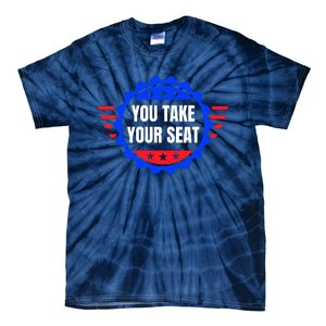 You Take Your Seat Anti Biden's Cue Cards USA Stars Stripes Tie-Dye T-Shirt