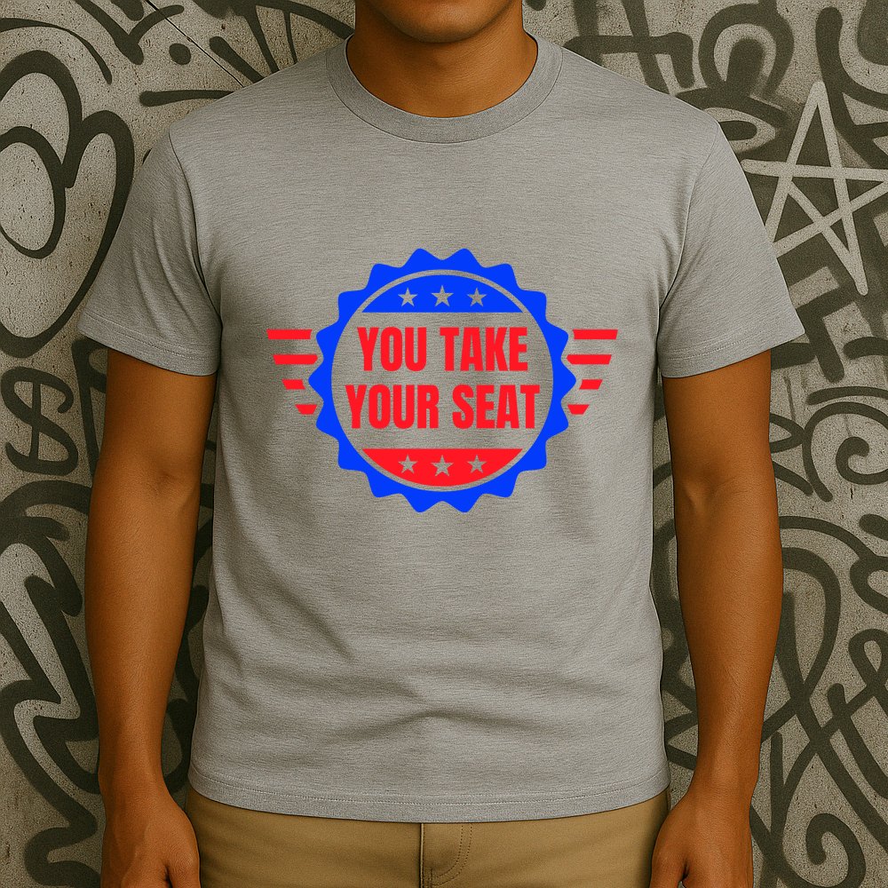 You Take Your Seat Anti Biden's Cue Cards USA Stars Stripes T-Shirt
