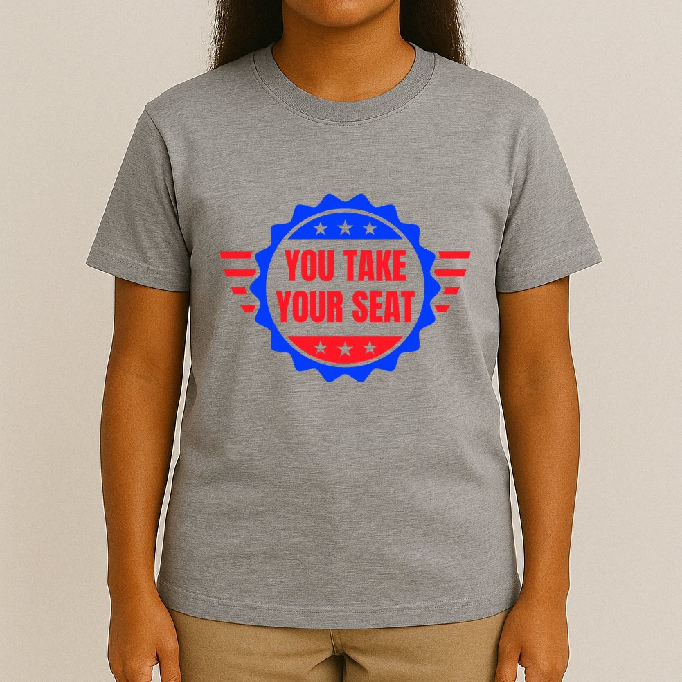 You Take Your Seat Anti Biden's Cue Cards USA Stars Stripes T-Shirt