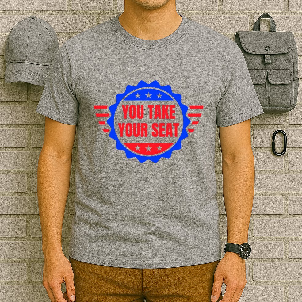 You Take Your Seat Anti Biden's Cue Cards USA Stars Stripes T-Shirt