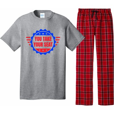 You Take Your Seat Anti Biden's Cue Cards USA Stars Stripes Pajama Set