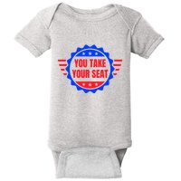 You Take Your Seat Anti Biden's Cue Cards USA Stars Stripes Baby Bodysuit