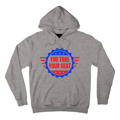 You Take Your Seat Anti Biden's Cue Cards USA Stars Stripes Tall Hoodie