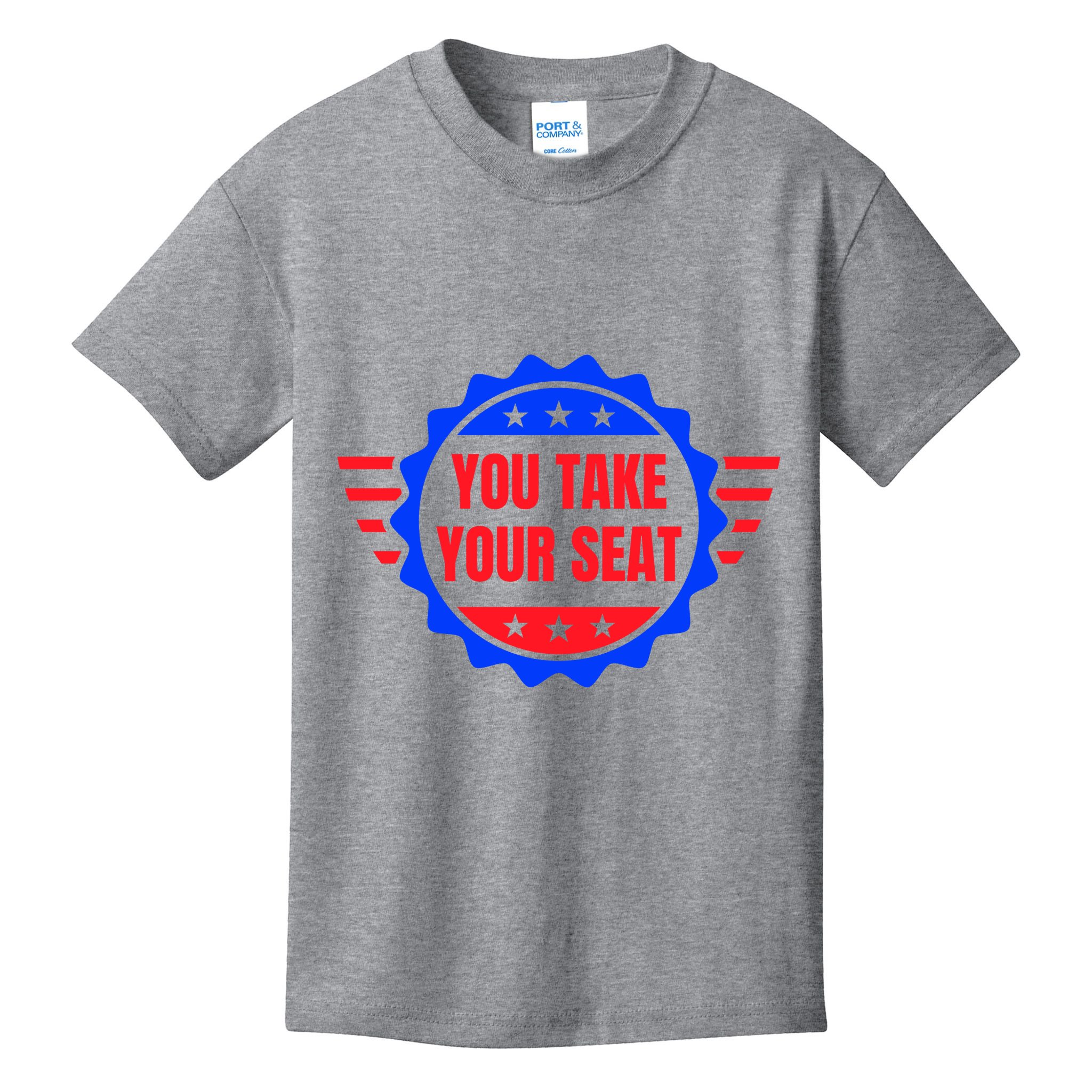 You Take Your Seat Anti Biden's Cue Cards USA Stars Stripes Kids T-Shirt