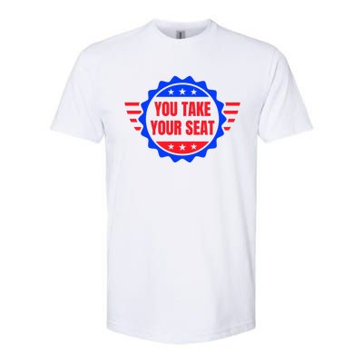 You Take Your Seat Anti Biden's Cue Cards USA Stars Stripes Softstyle® CVC T-Shirt