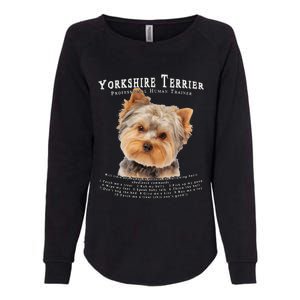 Yorkshire Terrier Yorkie Owner Lover Human Trainer Cute Dog Womens California Wash Sweatshirt