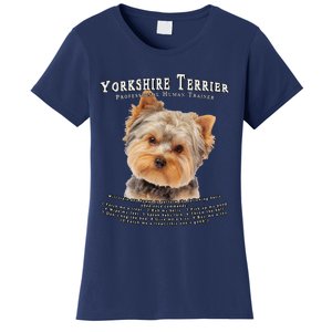 Yorkshire Terrier Yorkie Owner Lover Human Trainer Cute Dog Women's T-Shirt