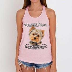 Yorkshire Terrier Yorkie Owner Lover Human Trainer Cute Dog Women's Knotted Racerback Tank