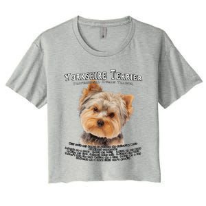 Yorkshire Terrier Yorkie Owner Lover Human Trainer Cute Dog Women's Crop Top Tee