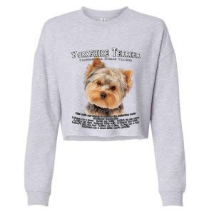 Yorkshire Terrier Yorkie Owner Lover Human Trainer Cute Dog Cropped Pullover Crew