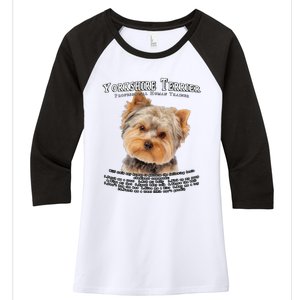 Yorkshire Terrier Yorkie Owner Lover Human Trainer Cute Dog Women's Tri-Blend 3/4-Sleeve Raglan Shirt